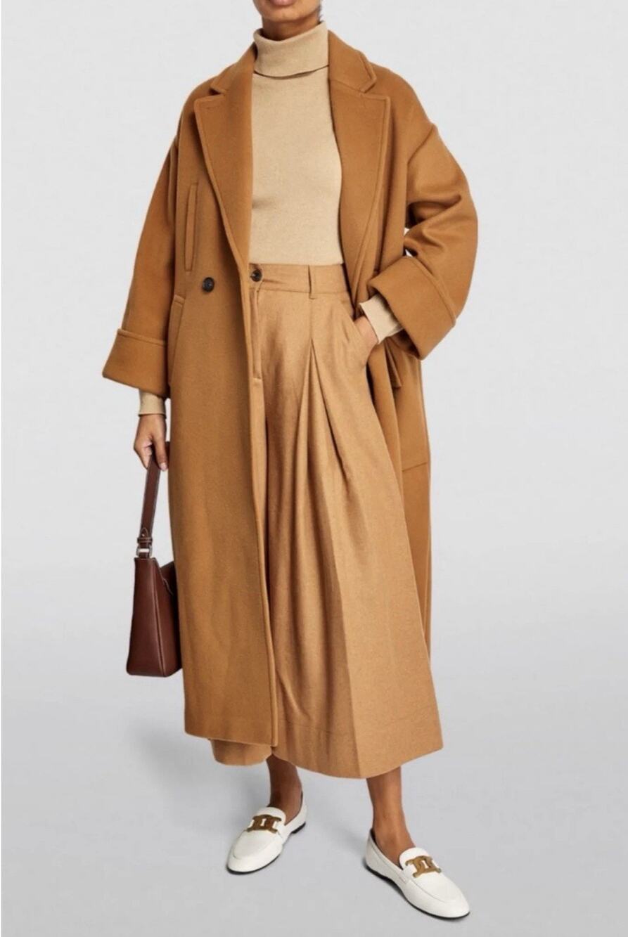 ME+EM Wool Super Wide Culotte Dark Camel US 8